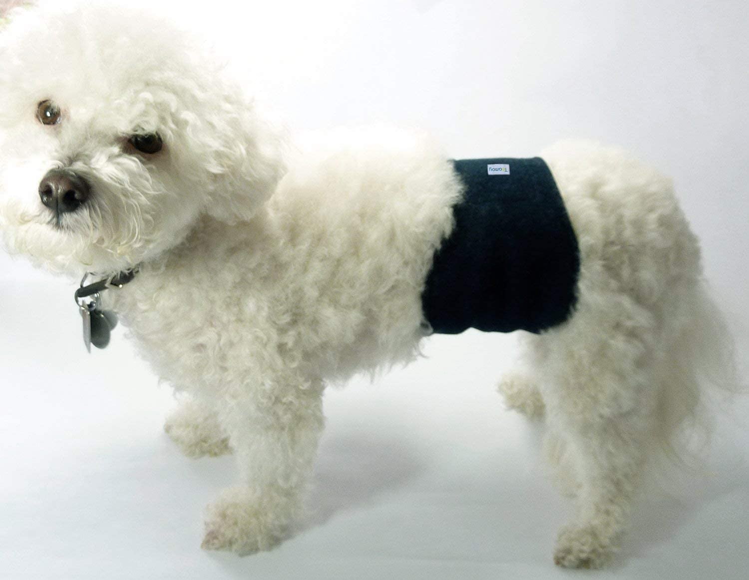 Genwiss 3 Pack Male Dog Diaper Wrap with Gray Lining, Washable Puppy Belly Bands, Super-Absorbent and Comfortable (L1,16-20" Waist, Black+Gray+Coffee)