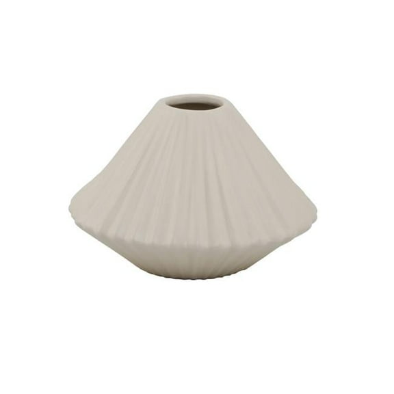 Flora Bunda CT2249E-CRM 6.25' Pleated Ceramic Vase
