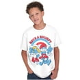 thumbnail image 3 of Retro Smurfs Cartoon 4th of July Crewneck T Shirts Boy Girl Teen Brisco Brands L, 3 of 6
