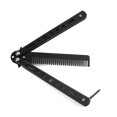 thumbnail image 1 of Peine plegable sweethay acero inoxidable cuchillo de mariposa herramienta de estilismo Negro CE000910-01, 1 of 8