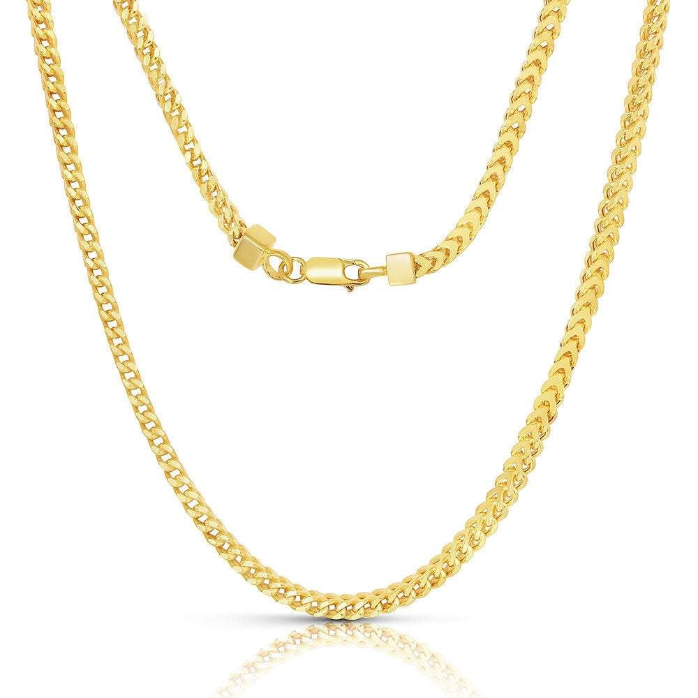 Sterling Silver Made in Italy 14K 2mm Franco chain necklace / Curb Chain Necklace / Fashion