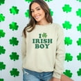 thumbnail image 3 of St. Patrick's Day Sweatshirt, I Love Irish Boy Green Clover Print, Unisex Pullover, Casual Festive Apparel, Lucky Charm Top Gift, 3 of 7