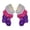 White+Purple, variant on Handmade Silk Belly Dance Fan Dancing Long Hand Fan Rosy