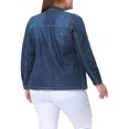 thumbnail image 3 of MODA NOVA Juniors Plus Size Fall Outfits Drawstring Waist Zipper Denim Jacket, 3 of 6