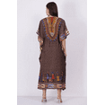 thumbnail image 4 of Women's Brown African Long Kaftan Maxi Tunic Caftan Gown Top Night Dress One Size, 4 of 5