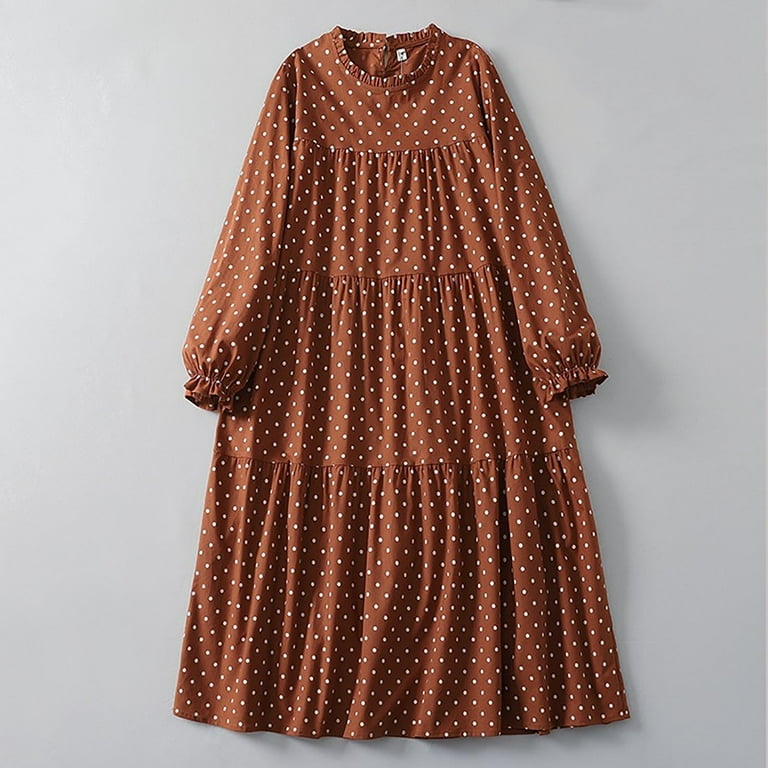chinese dress ladies The Everett: Polka Dot Linen Midi M