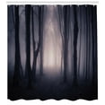thumbnail image 2 of Forest Shower Curtain, Path Through Dark Deep in Forest with Fog Halloween Creepy Twisted Branches Picture, Fabric Bathroom Set with Hooks, 69W X 70L Inches, Pink Brown, by Ambesonne, 2 of 2
