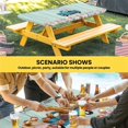 thumbnail image 6 of Truck Easter Table Cloths for 8 Foot Rectangle Tables, Spring Floral Eggs Gnomes Wooden Patio Waterproof Elastic Fitted Tablecloths, Washable Rectangular Table Cover for Camping, 6 of 8