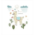 thumbnail image 3 of Llama Queen Size Duvet Cover Set, Cute Abstract Alpaca in the Rain with Cactuses Brush Strokes Effect Illustration, Decorative 3 Piece Bedding Set with 2 Pillow Shams, Multicolor, by Ambesonne, 3 of 3