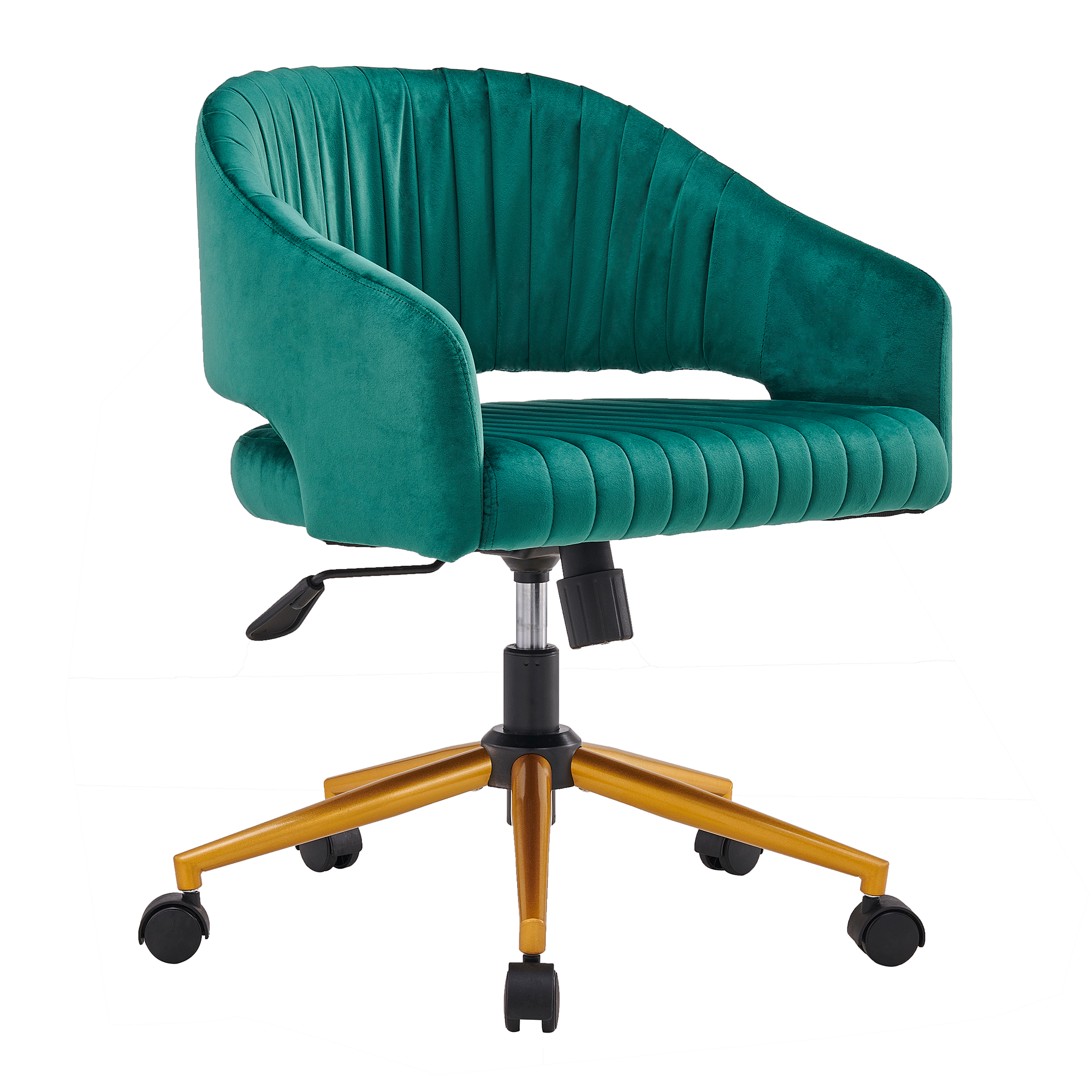 BTMWAY Office Chair with Arms, Swivel Velvet Upholstered Task Chair for