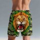 thumbnail image 4 of Pantalones de Natación de Cintura Elástica de los Hombres con Impresión Divertida Doble Bolsillo de Cinco Puntos Pantalones Cortos de Playa, Pantalones Cortos de Cintura Elástica de los Hombres con B, 4 of 9