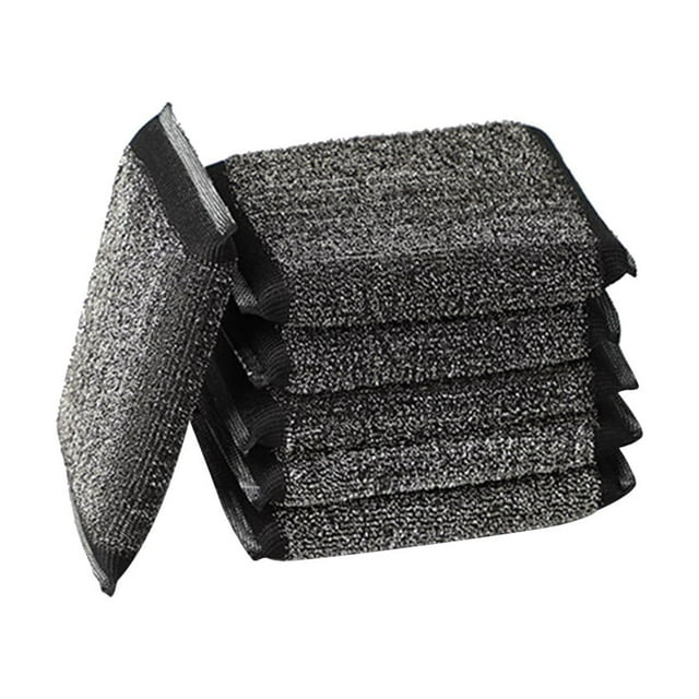 Cleaning Brush Cleaning Tools for Kitchen Pots and Utensils - 6 Double Strong Descaling Sponge Wipe Wire Scrubbing Set