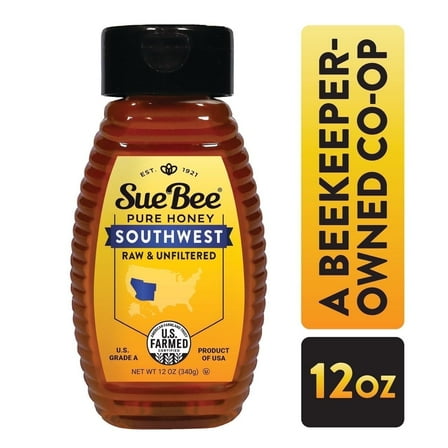 Sue Bee Local Honey, Raw & Unfiltered, Southwest Region, 12 oz Bottle