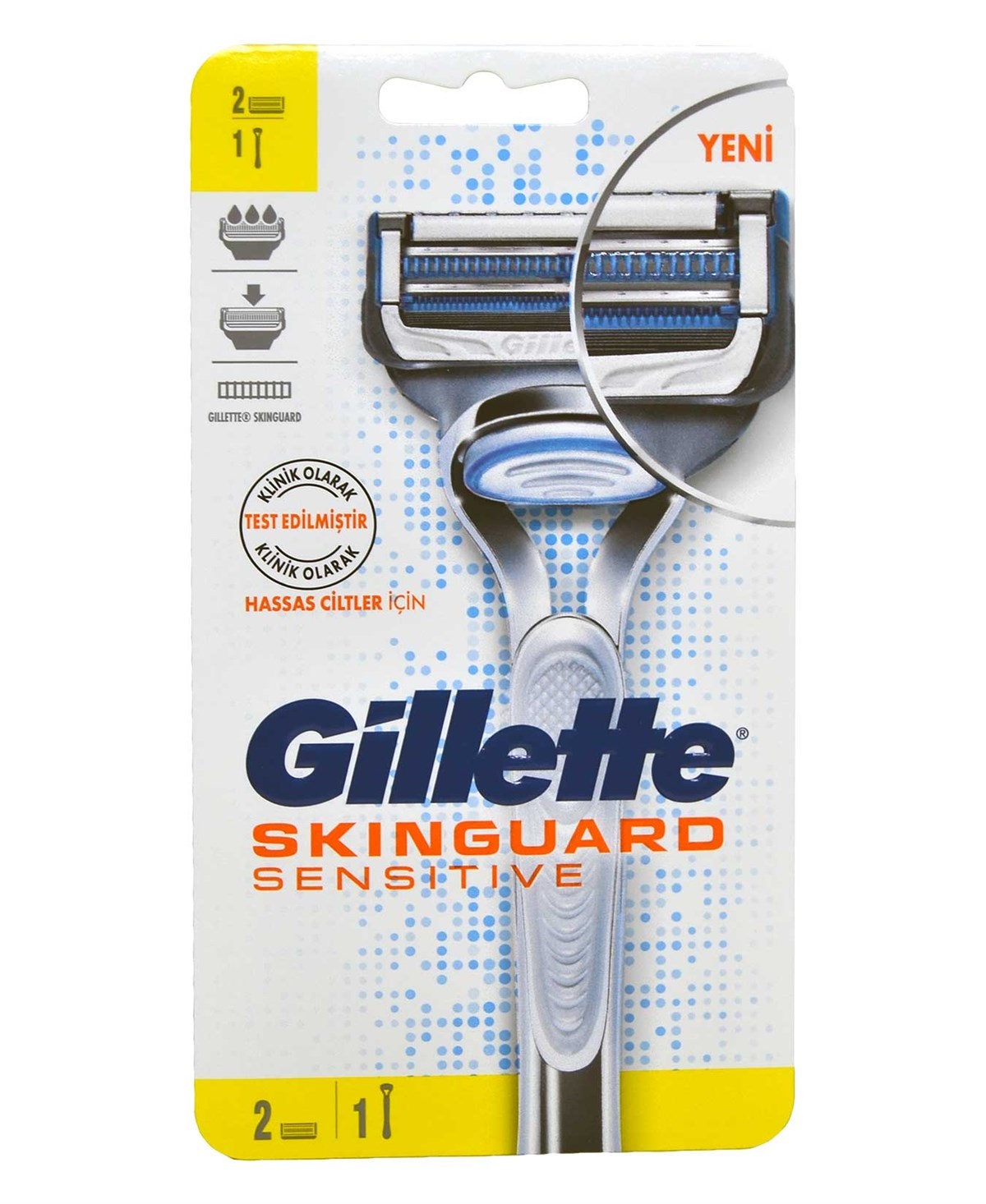 Gillette SkinGuard Sensitive Razor for Men, 1 Handle with 2 Refill