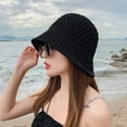 thumbnail image 3 of SikaFu Bucket Hat Spring Summer Hollow Knitted Hat Solid Color Sunhat Fisherman Caps Casual Foldable Beach Cap Outdoor Sun Shield Hat, 3 of 6
