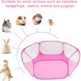 thumbnail image 2 of Outdoor Foldable Pet Playpen Breathable Small Animals Tent Transparent Pet Exercise Fence Rabbit Play Pen Cage for Small/Medium Dogs, Designed for Camping, Yard(Pink), 2 of 5