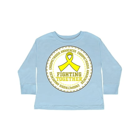 

Inktastic Fighting Together- Endometriosis Awareness yellow ribbon Gift Toddler Boy or Toddler Girl Long Sleeve T-Shirt