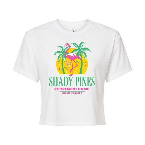 Golden Girls - Shady Pines Retirement Home  - Juniors Cropped Cotton Blend T-Shirt
