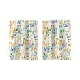 thumbnail image 3 of Watercolor Multicolor Leaf Print Tier Curtains Set of 2 27.56W x 39.37H Rod Pocket Light Filtering Curtains for Kitchen Bathroom, 3 of 7