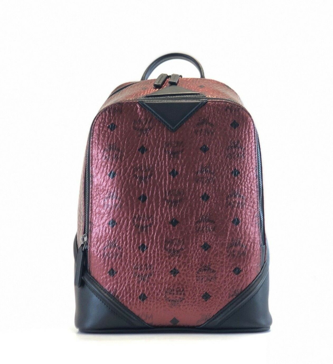 red leather back pack