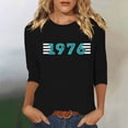 thumbnail image 2 of Lumosvexa Summer Graphic Short Shirt Sleeved Womens Casual T-Shirt Top Crew Neck T-Shirt Black Size XL, 2 of 5