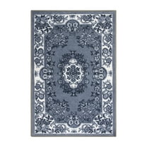Blue Nile Mills Seraphina Traditional Non-Slip Area Rug, Grey Floral, 5' x 7', Durable