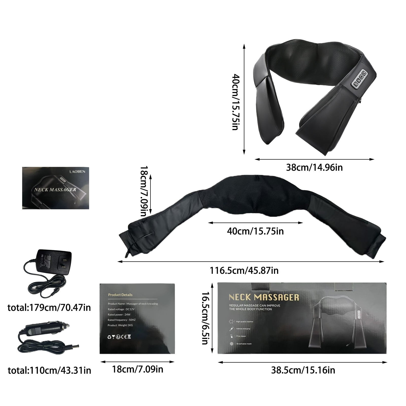 Massage Tools & Mo Cuishle Neck Massager With Heat Shiatsu Back and Shoulder Massage Device for Relaxation and at Home