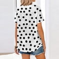 thumbnail image 5 of Dwralegc Women's Clothing V Neck Short Sleeve Shirt Work Dressy Casual Clothes Business Summer Spring Solid Color Button Down Outfits White M, 5 of 5