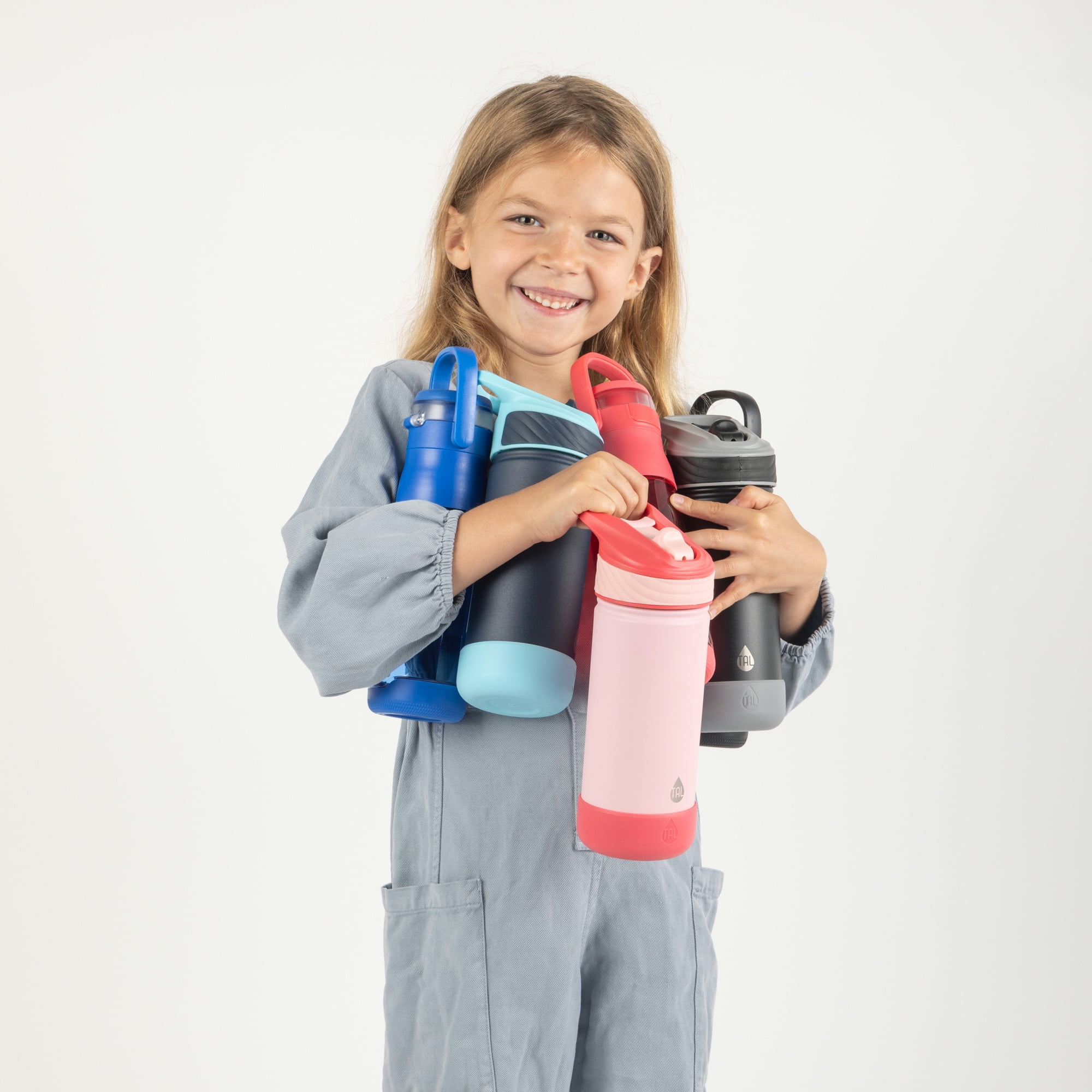 TAL Stainless Steel Ranger Straw Kids Water Bottle 18oz, Navy