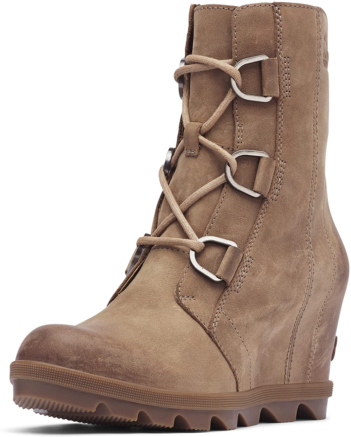 Sorel Womens Joan of Arctic Wedge II Boot - Light Rain - Waterproof - Ash Brown - Size .