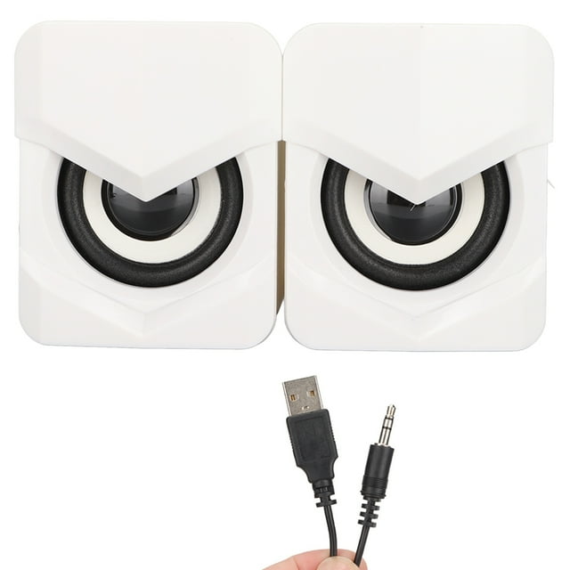 Desktop Mini LED Speaker, Desktop Speaker Enhance Entertainment Clear Save Space Attractive Compact For Home For Computer For PalyStation4 White