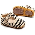 thumbnail image 2 of Leather Leopard Baby Shoes Hard Sole T-Strap Boys Girls Moccasins for Infants Babies Toddlers, 2 of 5