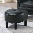 thumbnail image 6 of LiviNest Black Accent Chair with Ottoman: Modern Compact Seating Set for Small Spaces - Contemporary Faux Leather Upholstered Barrel Back Chair & Matching Footrest for Studio Salon Waiting Area, 6 of 6