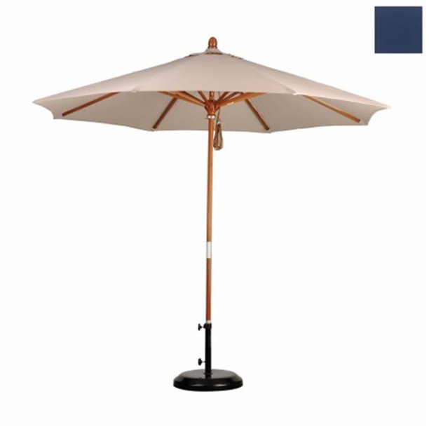 California Umbrella Mare908 5439 9 Ft Wood Market Umbrella Pulley Open Marenti Wood Sunbrella Navy Walmart Com Walmart Com