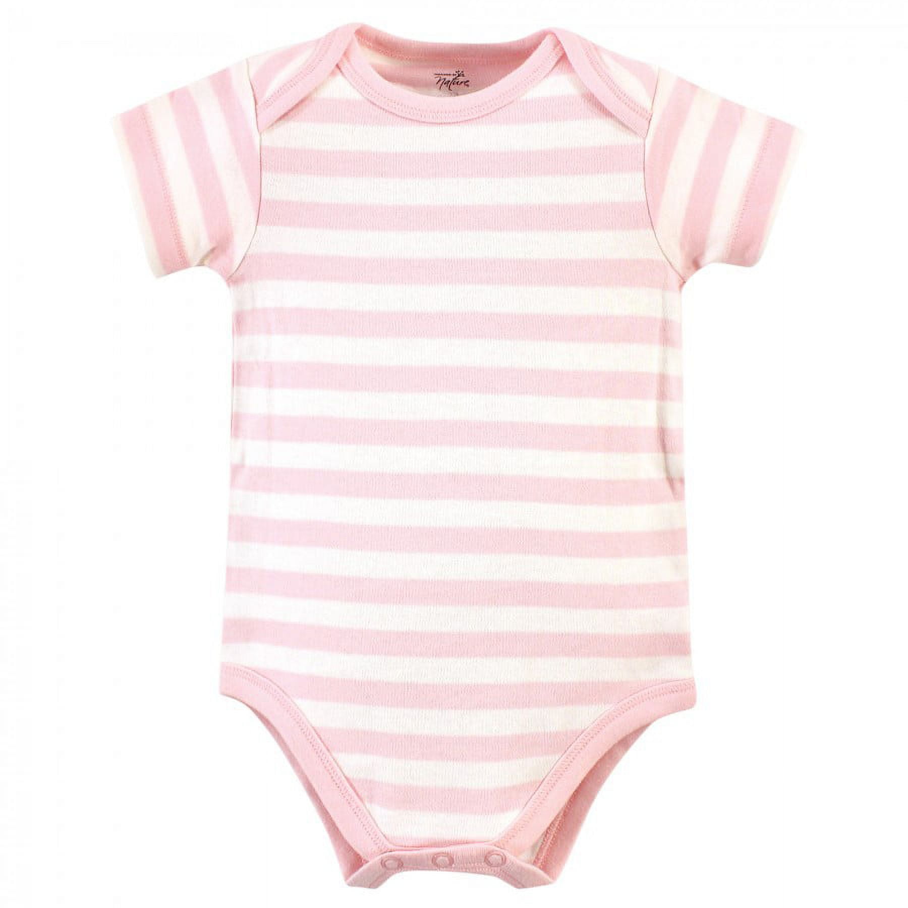 Touched by Nature Baby Girl Organic Cotton Bodysuits 5pk, Butterflies, 9-12 Months