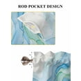 thumbnail image 6 of Turquoise Blue Marble 2 Panel Kitchen Curtains for Small Windows, Abstract Art Modern Fluid Marble Bathroom Tier Curtain, Short Window Treatment for Bedroom/Living Room 55"x36", 6 of 6