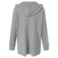 thumbnail image 4 of larppty Women's Hoodies Buttons Collar Hooded Sweatshirts Drawstring Casual Pullover Tops 2025 Fall Outfits (Grey, 3XL), 4 of 7