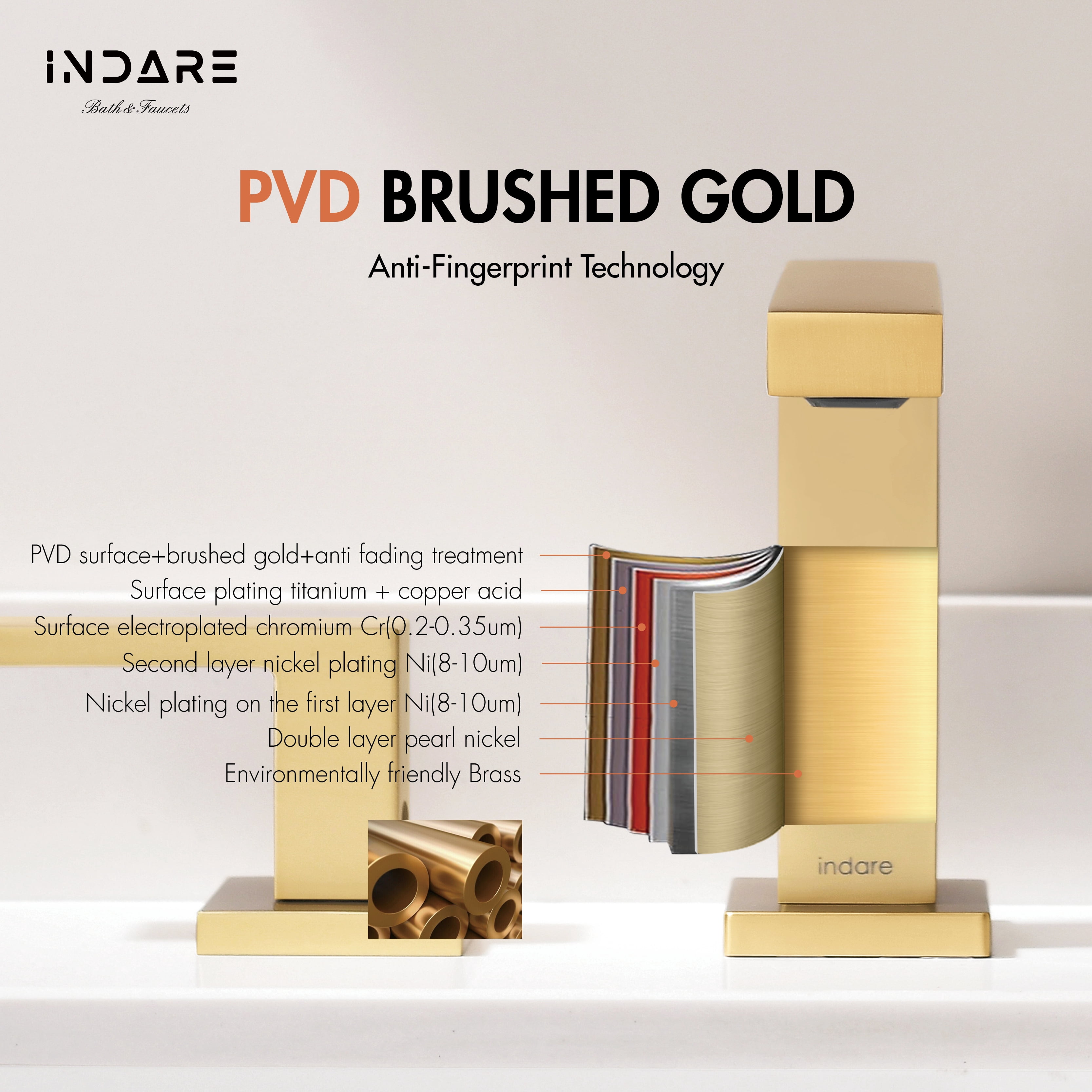 Brushed Gold Bathroom Faucets， Bathroom Faucets for Sink 3 Hole， Two Handles Widespread 4 Inch 8 Inch Brass Bathroom Sink Faucet