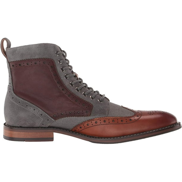 STACY ADAMS Mens Finnegan Wingtip Lace up Boot Fashion 15 Cognac