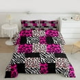 thumbnail image 2 of Manfei Zebra Leopard Print 3 Pieces Queen Comforter Set for Female Men Teens,Geometric Plaid Ultra Soft Bedding Sets,Animal Print Bedding Comforter Set,Breathable Home Decor,Reversible, 2 of 8