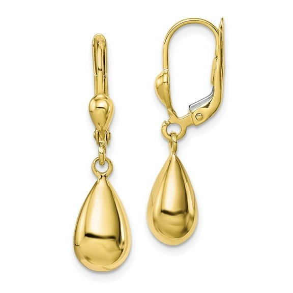 10K Yellow Gold Earring Drop & Dangle Women'S 29 mm 7