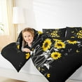 thumbnail image 4 of Homewish Country Sunflower Flower Bedding Comforter Set,Cute Cartoon Butterfly Twin Comforter Sets,Yellow Black Bedding Set For Girls Kids,Breathable Home Decor Reversible,2-Piece, 4 of 8
