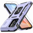 thumbnail image 1 of Chenchen Case for Samsung Galaxy S25 FE 6.7-Inch with Slide Camera Cover+Screen Protector(1 Pack), Rotated Ring Kickstand Military Grade Shockproof Protective Cover-Light Purple, 1 of 1