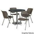 thumbnail image 4 of KFI Studios Mode Round 3' Dining Table Set, Medium Oak, 4 Brownstone KOOL Chairs, 4 of 5
