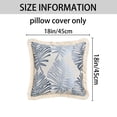 thumbnail image 7 of Unique Bargains Set of 2 Boho Palm Leaf Jacquard Throw Pillow with Tassel Edge Blue, 7 of 7