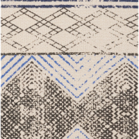 French Connection Stonewash Printed Cotton Accent Rug, Light Blue, 4x6