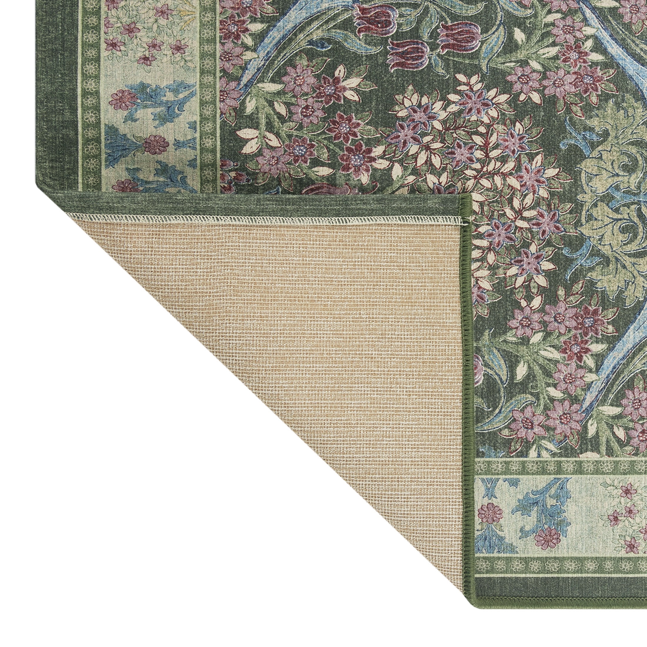Better Homes & Gardens Green Hannah Flowing Floral 30" x 96" Runner Rug