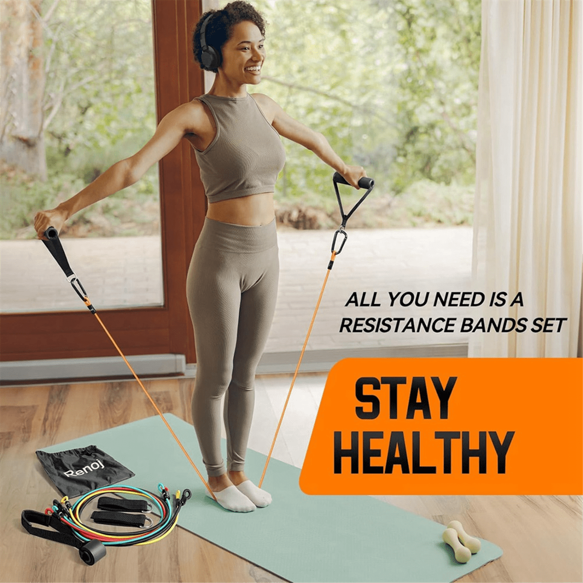 Resistance Bands with Handles, Exercise Bands Resistance Bands Set for Men and Women, Stretch Workout Bands