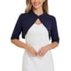 thumbnail image 1 of INSPIRE CHIC Cárdigan Elegante para Mujer con Cuello Alto y Manga Corta, Corto XS Azul Oscuro, 1 of 6