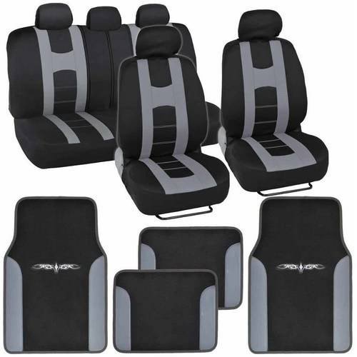 BDK Roam Sport Car Seat Covers with 4 Pieces Floor Mats, Split Bench